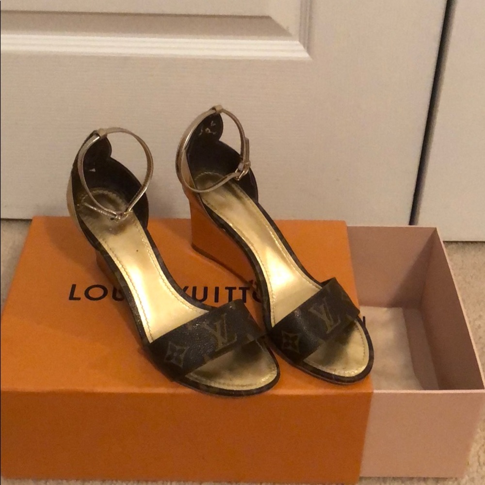 Louis Vuitton sunshine monogram wedge sandals